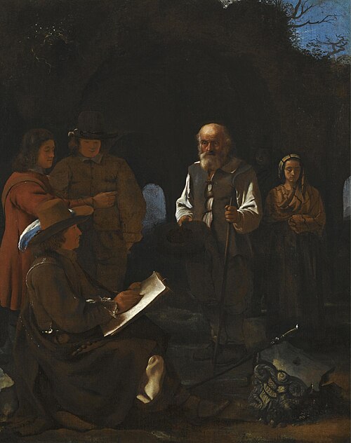 Jeune artiste dessinant des mendiants dans un paysage, 1643, Michiel Sweerts