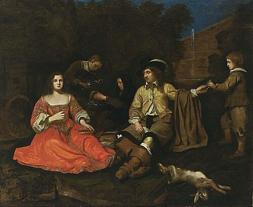 Elegant hunting company resting, 1651, Michiel Sweerts