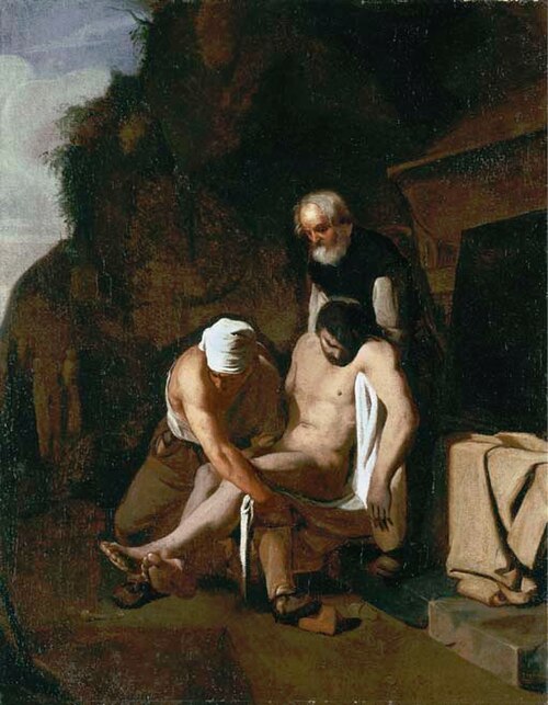 The burial of the dead, one of the works of mercy, 1650, Michiel Sweerts