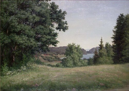 Landscape Study Borrevannet., 1878, Hedevig Lund