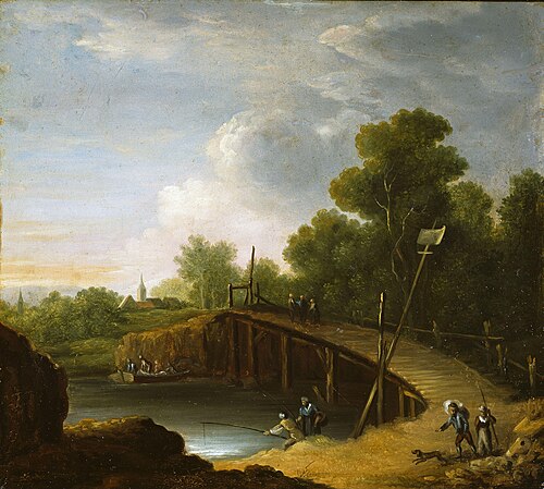Landscape with a Bridge, 1750, Fredrik Petersen