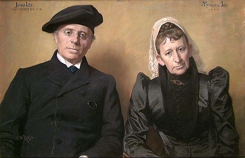 Portrait of the Author Jonas Lie and his Wife Thomasine, 1892, Christian Meyer Ross