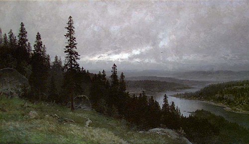 Utsikt over dalføre, 1884, Ludwig Skramstad