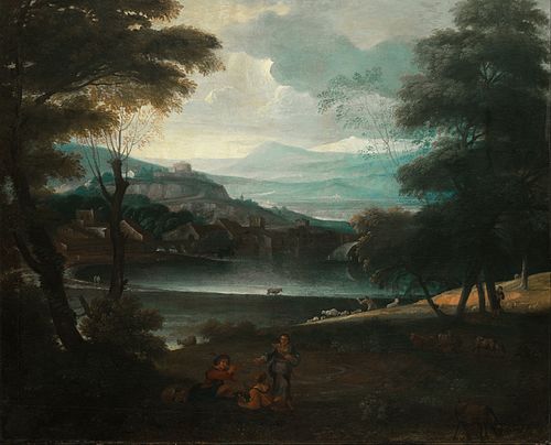 Landscape with resting shepherds, 1650, Giovanni Francesco Grimaldi