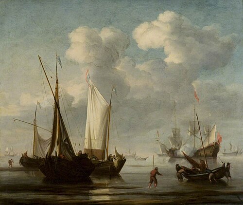 Fishing Vessels off a Beach, , Hendrik Jacobsz Dubbels