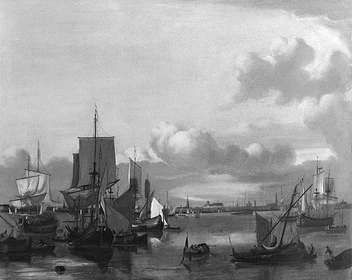 Gezicht op Amsterdam gezien vanaf het IJ, 1651, Hendrik Jacobsz Dubbels