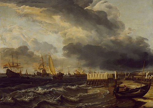 A fleet near Den Helder, 1667, Hendrik Jacobsz Dubbels