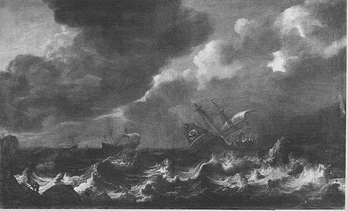 Seesturm mit Schiffbruch, 1655, Hendrik Jacobsz Dubbels