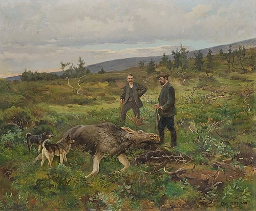 Moose hunt, 1904, Karl Uchermann