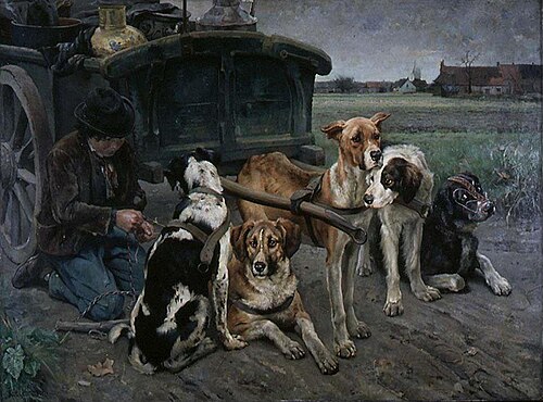 Flemish Dog Team, 1880, Karl Uchermann