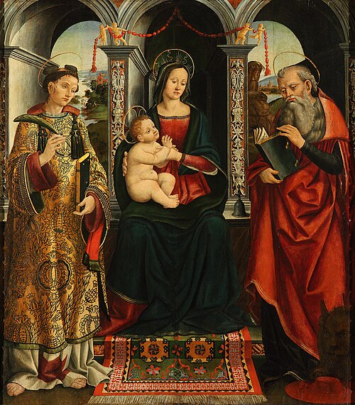 The Virgin and Child enthroned with St. Stephanus and St. Jerome, 1510, 