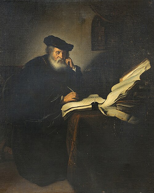 An Elderly Scholar Seated at a Desk, , Salomon Koninck