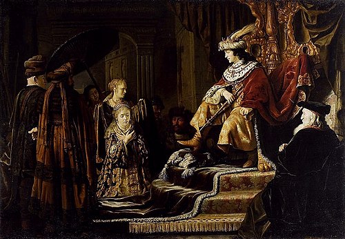 Esther devant Assuérus., 1650, Salomon Koninck