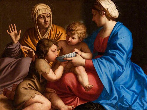 Virgin and Child with Saint Elisabeth and Child Baptist (after Annibale Carracci), , Giovanni Battista Salvi