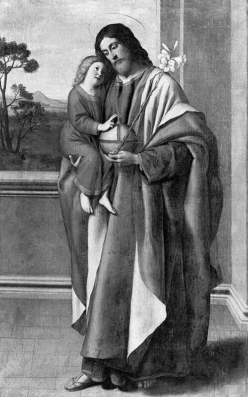 Joseph and Christ as a Child, 1645, Giovanni Battista Salvi da Sas