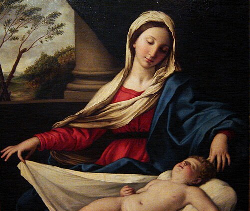 La Virgen, quien adora al Niño dormido, 1650, Giovanni Battista Salvi