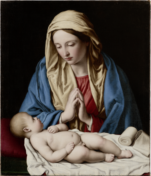 Mary worshiping the Child, , Giovanni Battista Salvi da Sas