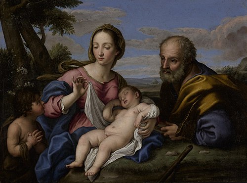 Holy Family with St. John the Baptist, 1670, Giovanni Battista Salvi da Sas