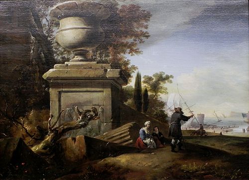 Бесіда біля вази в парку, , Jan Weenix
