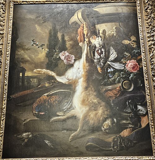 Natureza morta com lebre e aves, , Jan Weenix