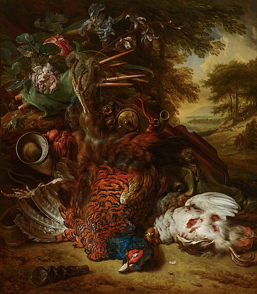 Jachtstilleven met dode vogels, 1708, Jan Weenix