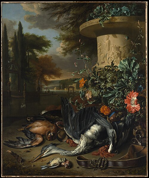 Gamepiece with a Dead Heron ("Falconer's Bag"), 1695, Jan Weenix