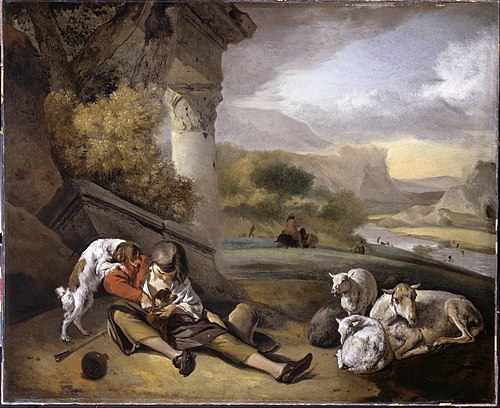 Landscape with Shepherd Boy, 1664, Jan Weenix