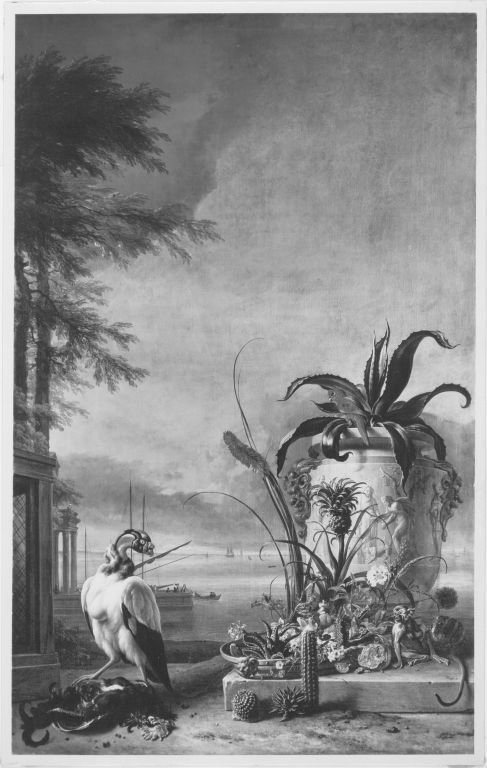 Exotic animals and plants at a lake, 1714, Jan Weenix
