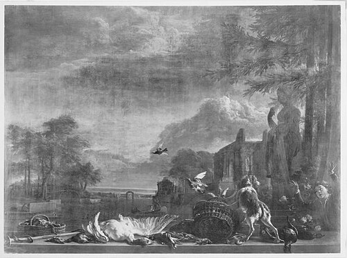 Federwild vor Schloss Bassin, 1679, Jan Weenix