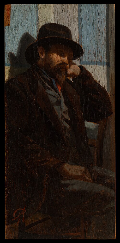 A Man Seated and Asleep, 1865, Giuseppe Abbati