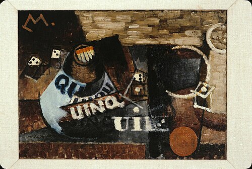 Still Life with Matches (Le Pyrogène Quinquina), 1912, Louis Marcoussis