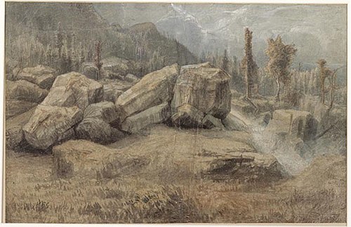 Fjell og skoglandskap, 1856, Lars Hertervig