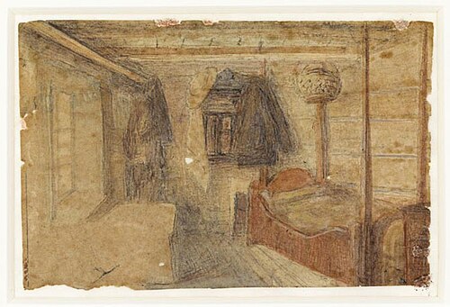 Father`s Bedroom, 1870, Lars Hertervig