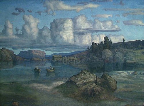 View of Tysvær, 1867, Lars Hertervig