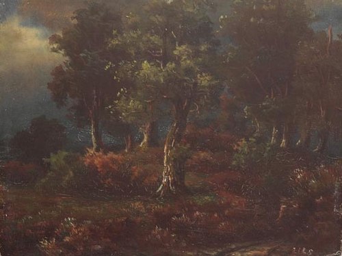 Skogstudie, 1855, Lars Hertervig