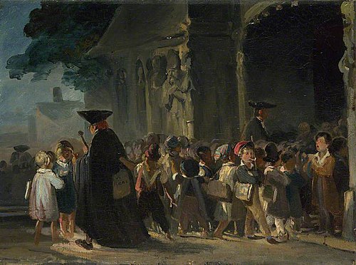 Children at a Church Door, 1831, Nicolas-Toussaint Charlet