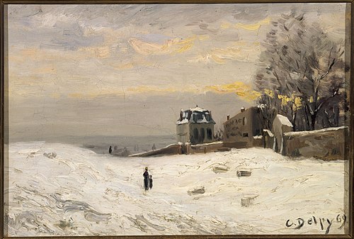 Neige à Montmartre, 1869, Hippolyte-Camille Delpy