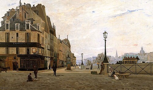Le Pont Neuf et le Quai des Orfèvres, Paris, , Hippolyte-Camille Delpy