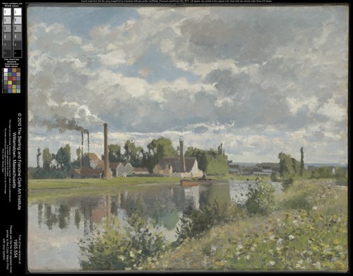 Usine au bord de l'Oise, Saint-Ouen-l'Aumône, 1873, Camille Pissarro