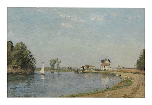 Riverbanks, 1871, Camille Pissarro