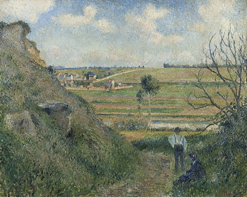 Chemin creux, vue sur Épluches, 1881, Camille Pissarro