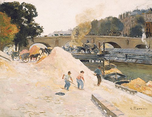 Le Pont-Marie vu depuis le quai d'Anjou, 1875, Camille Pissarro