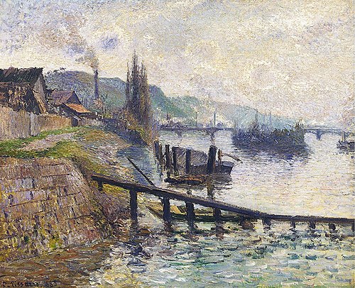 La Côte sainte-Catherine à Rouen, 1883, Camille Pissarro