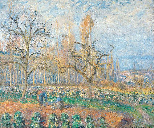 Verger à Pontoise, soleil couchant, 1878, Camille Pissarro