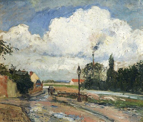 Après la pluie, quai du Pothuis à Pontoise, 1876, Camille Pissarro