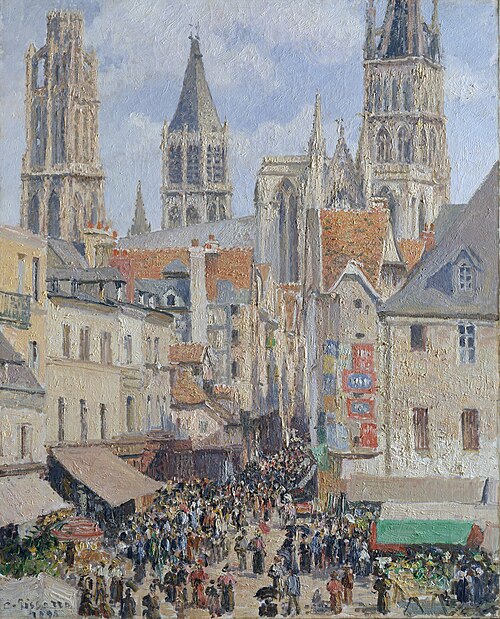Rue de l'Épicerie, Rouen (Effect of Sunlight), 1898, Camille Pissarro