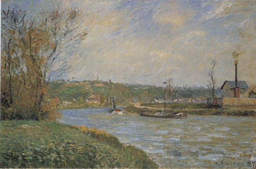 Bords de l'Oise près de Pontoise, 1877, Camille Pissarro