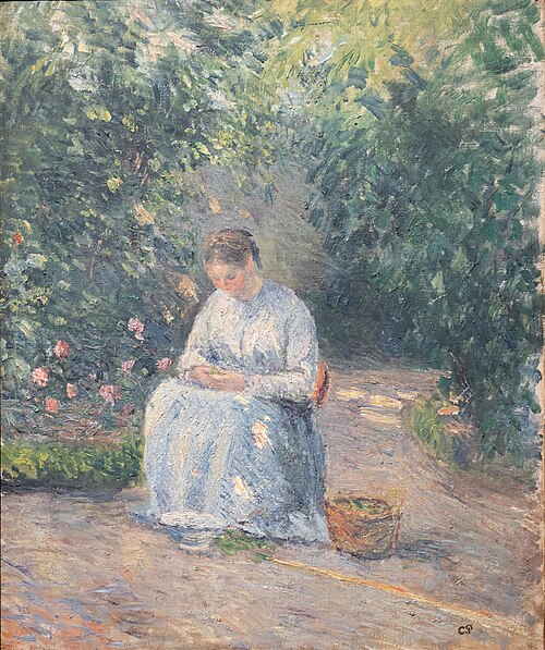 Julie Pissarro écossant des pois, 1877, Camille Pissarro