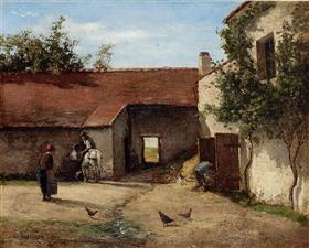 Farmyard, , Camille Pissarro