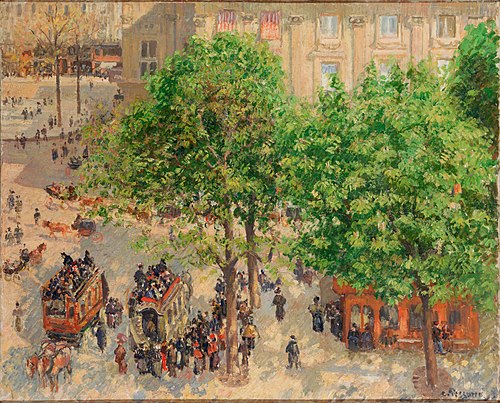 Place du Théâtre Français à Paris, printemps, 1898, Camille Pissarro